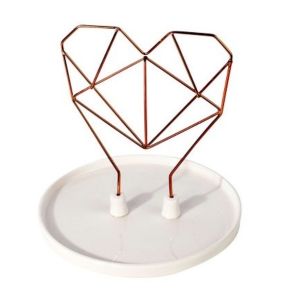 2/$30 *when bundled imm Living Coxet Wire Heart Ceramic Jewelry Holder - Picture 2 of 2